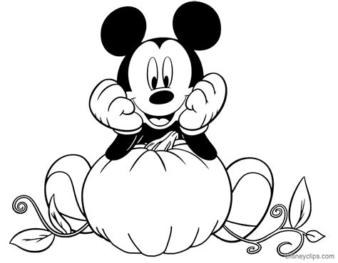 Mickey Pumpkin Coloring Page Coloring Pages