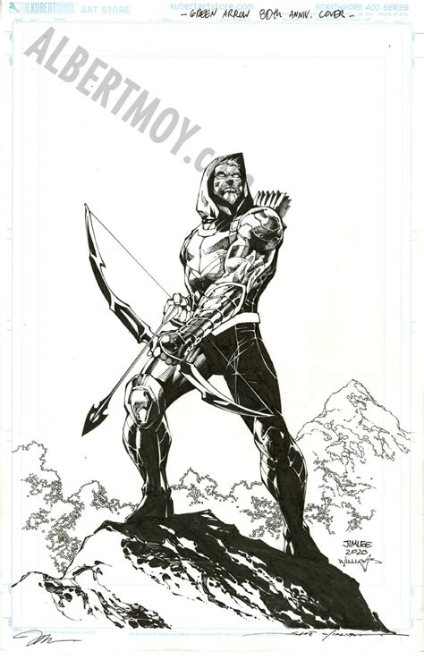 Albert Moy Original Comic Art Green Arrow 80th Anniversary By Jim Lee