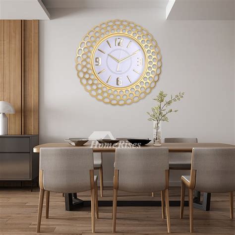 Oversized 20 Inch Wall Clock Round Plastic Glass Rose Gold
