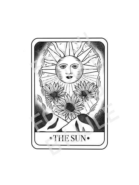 The Sun Tarot Card Digital Download Transparent Background Etsy Uk