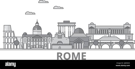 Italy Rome City City Skyline Isolated Vector Illustration Icons Stock