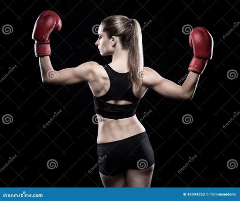 Beautiful Woman Wearing Boxing Gloves Stock Image Image Of Health