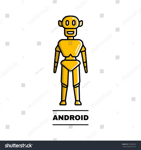 Friendly Robot Android Concept Future Artificial Stock Vector Royalty