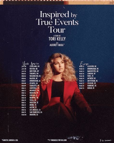 GRAMMY WINNER TORI KELLY ANNOUNCES INSPIRED BY TRUE EVENTS TOUR Umusic
