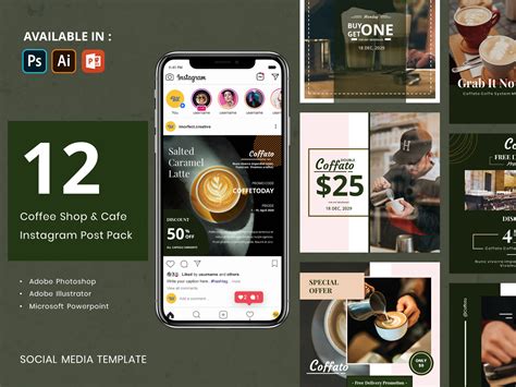 Coffee Shop And Cafe Instagram Post Pack By Imorfect