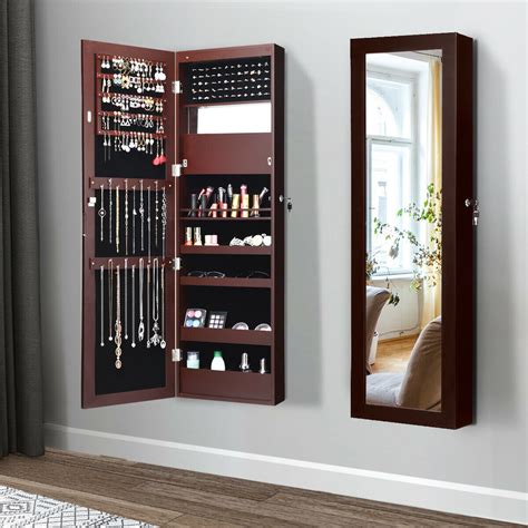 Check spelling or type a new query. Gymax Wall Door Mounted Lockable Jewelry Cabinet Armoire ...
