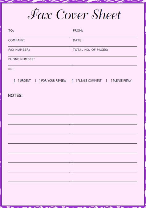 sample cover sheet template   documents