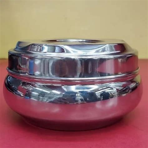 5inch silver 2 5litre stainless steel storage box for kitchen round at rs 140 piece in margao