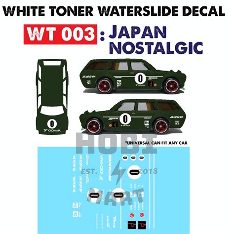 Japan Nostalgic Decals Hotwheels Tomica 164 Diecast Custom White Toner