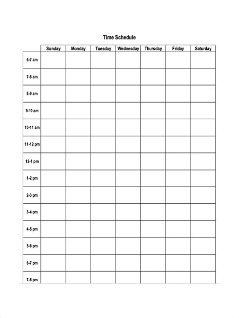 Time Management Schedule 7 Examples Format Pdf Examples