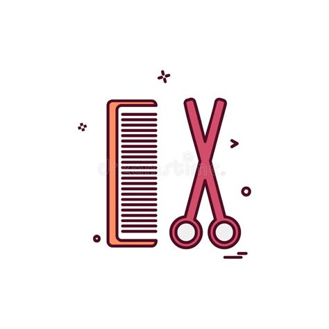 Comb And Scissor Icon Design Vector Stock Vector Illustration Of Hair
