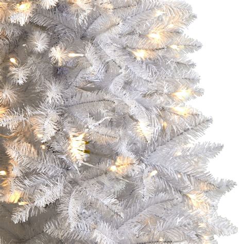 5 slim white artificial christmas tree with 150 warm white led lights and 491 bendable branches