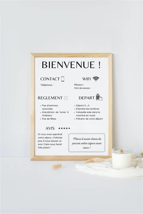 Affiche Airbnb Livret D Accueil De Bienvenue Pour Airbnb Etsy France