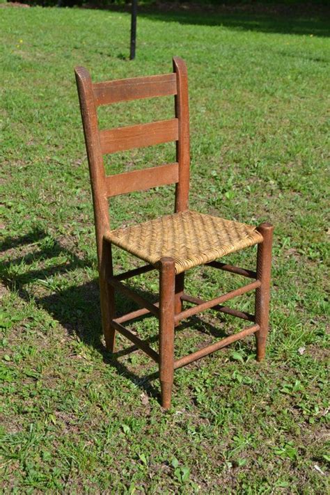 Enjoy free shipping on most stuff, even big stuff. Vintage Antique Ladder Back Wooden Chair Woven by ...