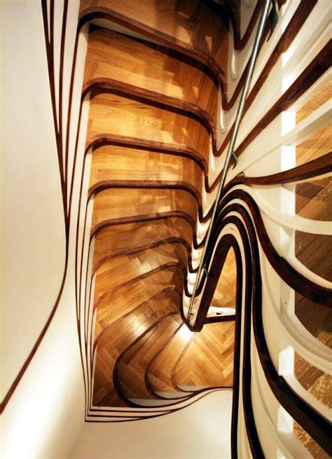 Amazing Floating Wooden Staircase Designed By Atmos Studio