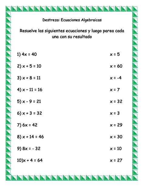 Ejercicios De Ecuaciones De Primer Grado Para Cuarto De Primaria 2020