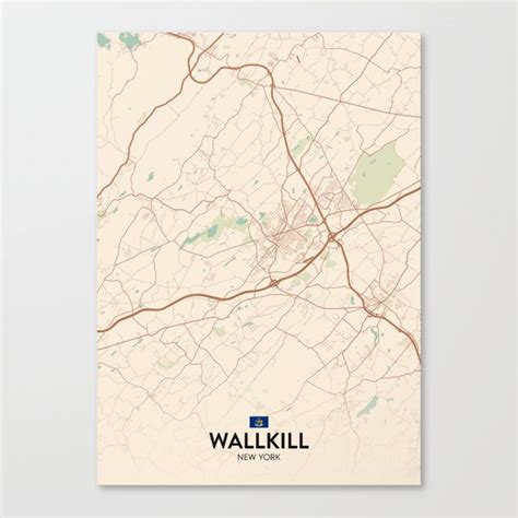 Wallkill New York United States Vintage City Map Canvas Print By