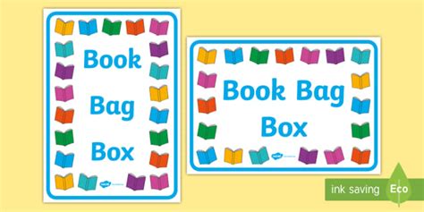 Book Bag Box Label Teacher Made