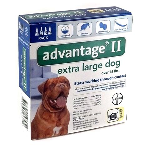 8) if your puppy shows any signs of illness after being treated consult your veterinarian at once. Advantage II Flea Control for Extra Large Dogs Over 55 lbs, 4pk