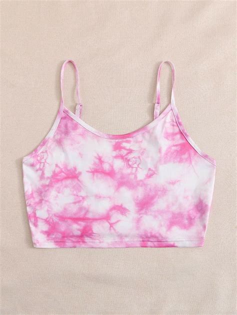 Tie Dye Crop Cami Top | SHEIN USA in 2020 | Tie dye ...
