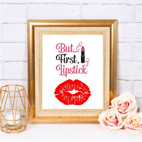 But First Lipstick Printable Beauty Wall Art Makeup Print Etsy France