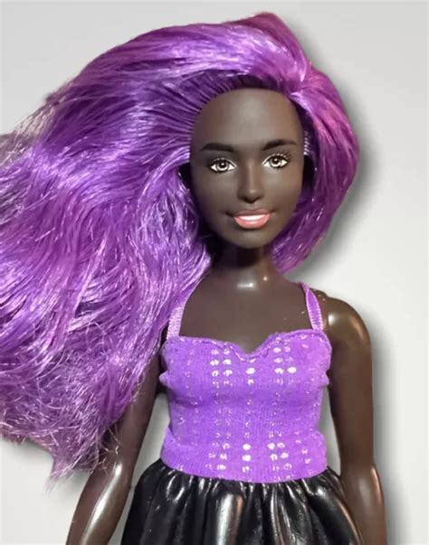 Barbie Fashionistas Doll 125 Purple Hair Curvy Body African American
