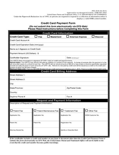 Instructions For Completing The Credit Card Payment Form Free Download