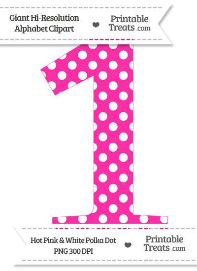 Hot Pink Polka Dot Number 1 Clipart Pink Polka Dots Polka Dot