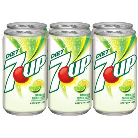 7up Diet Caffeine Free Lemon Lime Flavored Soda 75 Fl Oz 6 Count
