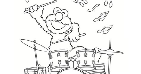 Sesame Street Elmo Tocando Tambor Para Colorir Imprimir E Desenhar