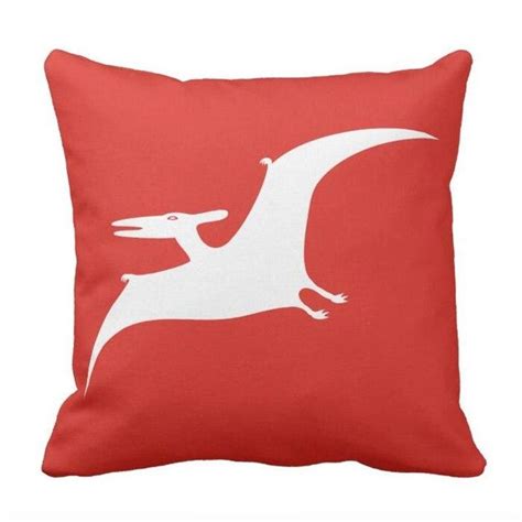 Red Pterodactyl Dinosaur Throw Pillow Dinosaur Throw Pillow Pillows
