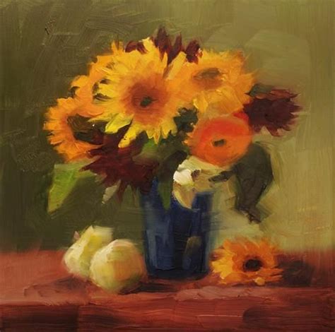 Daily Paintworks No 499 Sunflower Bouquet By Susan McManamen Daily