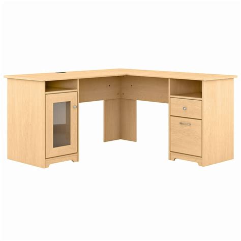 Bush Furniture Cabot 60w L Shaped Computer Desk Beige