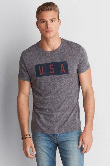 American Eagle Outfitters Aeo Usa Crew T Shirt Mens Outfitters Mens Outfits Men