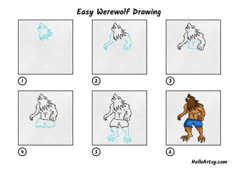 Easy Werewolf Drawing Holliday Agrad1954
