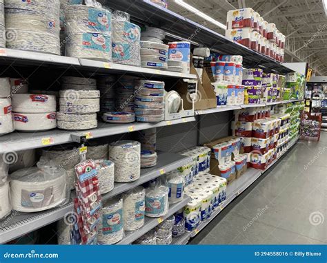 Walmart Grocery Store Paper Plates And Utensils Section Side Editorial