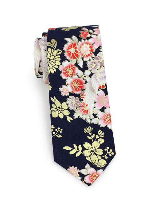 vintage floral tie set japanese floral necktie suit hanky set bows n