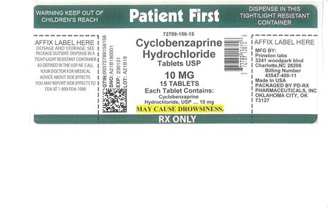Cyclobenzaprine Hydrochloride Tablets Usp Rx Only