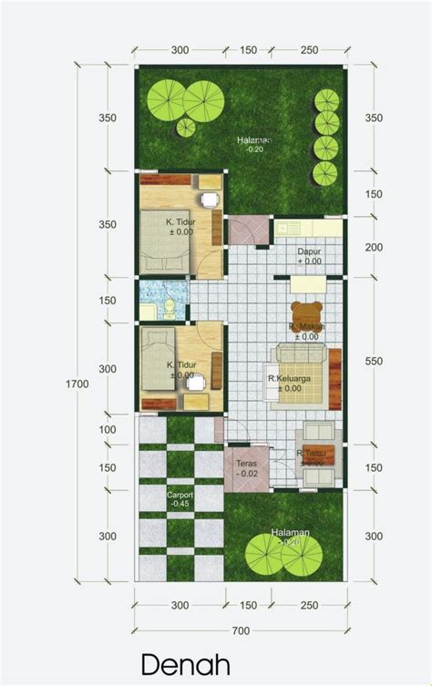 Untuk ukuran luas keseluruhan tanah dapat juga disesuaikan dengan kebijakan dari pengembangnya. 60 Desain Rumah Minimalis Luas Tanah 60 Meter | Desain ...