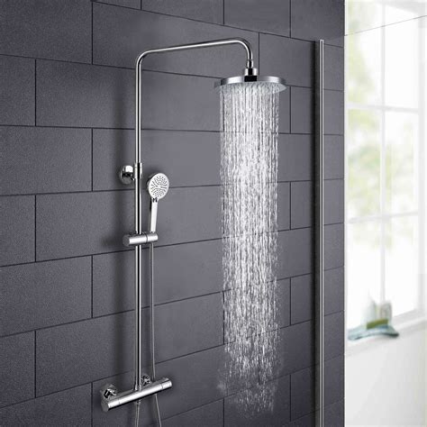Helen Modern Dual Control Thermostatic Shower Mixer Tap Round Shower