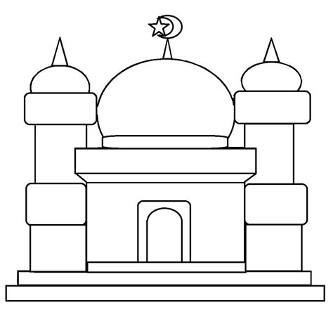 Kumpulan Gambar Mewarnai Masjid Untuk Anak PAUD dan TK Islami Anak SD