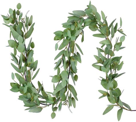 Coolmade 55ft Seeded Eucalyptus Garland Artificial Vines Faux