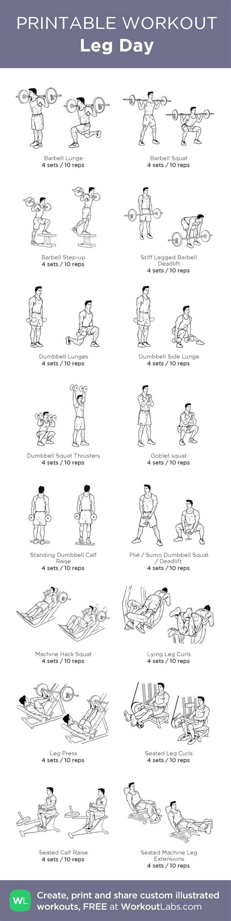 Leg Day My Custom Printable Workout By Workoutlabs