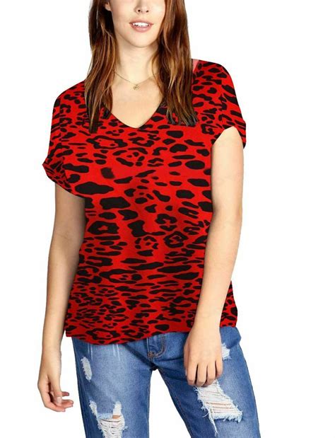 Womens T Shirt Ladies Oversized Baggy Turn Up Batwing Loose V Neck Plus