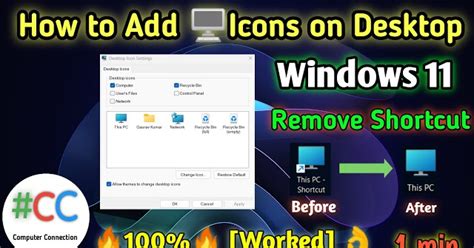 How To Add Icon On Desktop In Windows 11 Remove Shortcut Arrow In