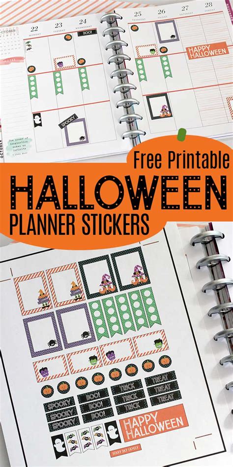 Free Printable Halloween Planner Stickers Fits Happy Planner And More