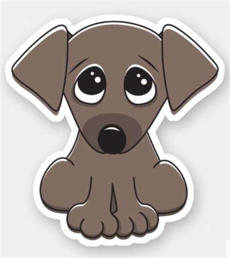 Cute Puppy Dog With Big Begging Eyes Sticker Cute Puppy