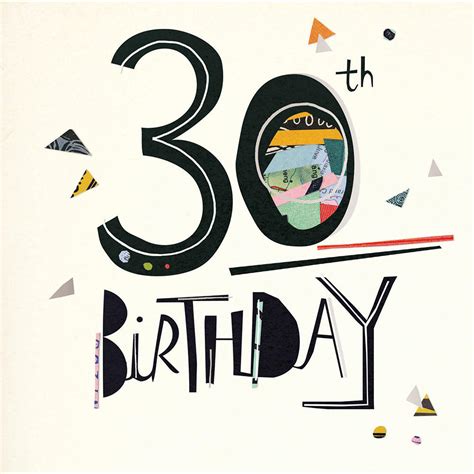 Happy 30th Birthday Art Deco Birthday Greeting Card Cards