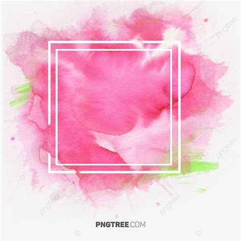 Rose Pink Pastel Watercolor Frame Border Frame Pastel Square Png