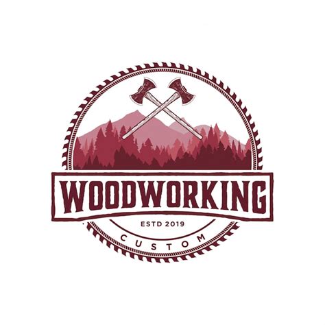 Woodworking Logo Vintage Premium Vector